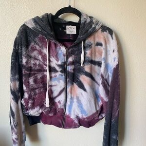 Electric & Rose Women’s Tie Dye Zip Up Hoodie Size XS BOHO Loungewear